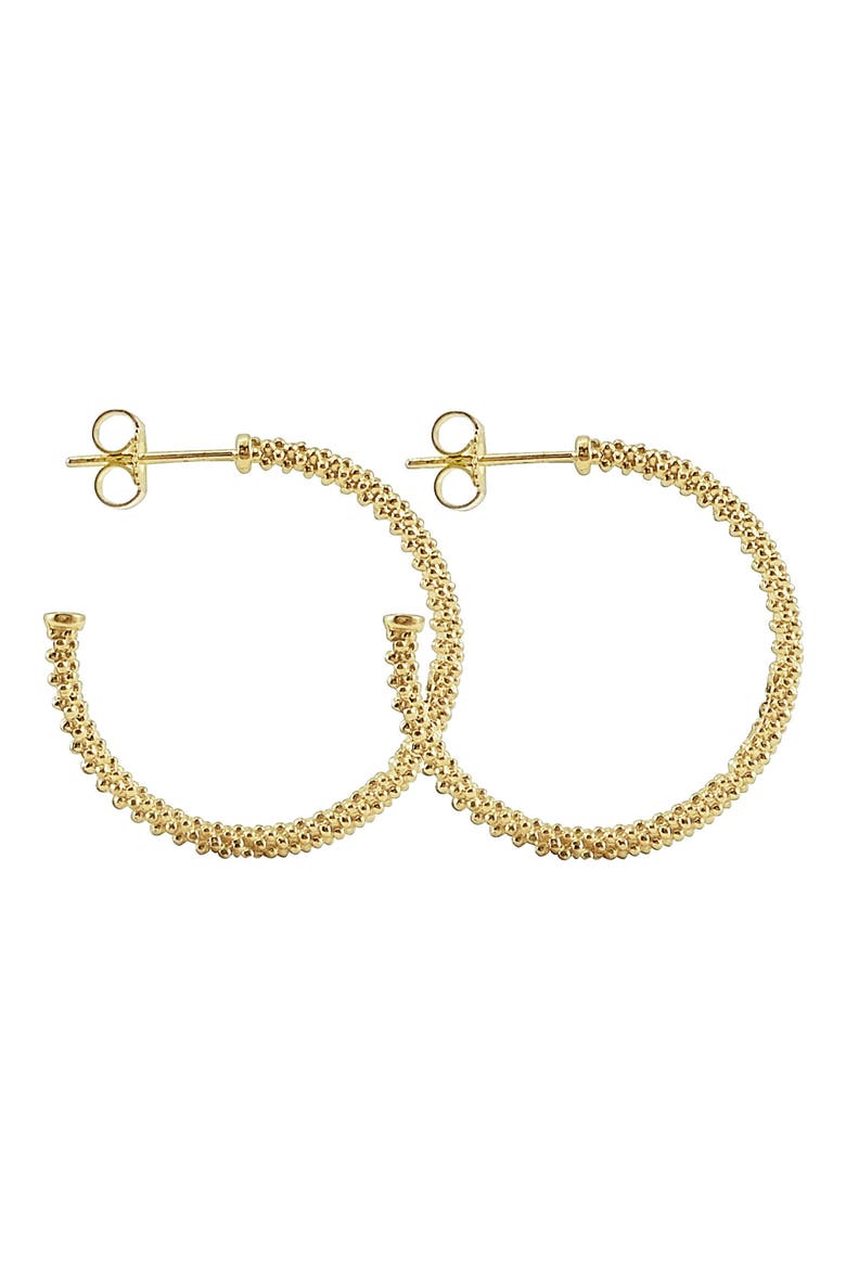 Caviar Gold Hoop Earrings, Alternate, color, GOLD