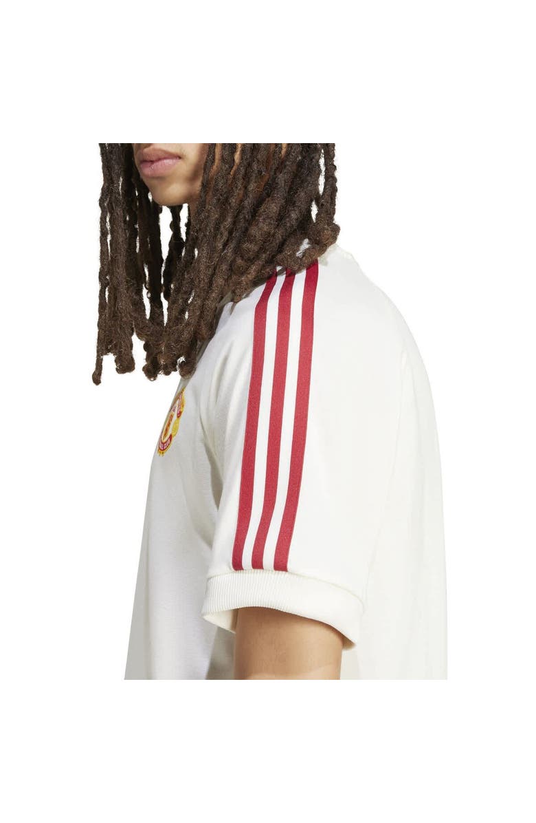 adidas Originals Men's adidas Originals Cream Manchester United Adicolor Three-Stripe Raglan T-Shirt, Alternate, color, 