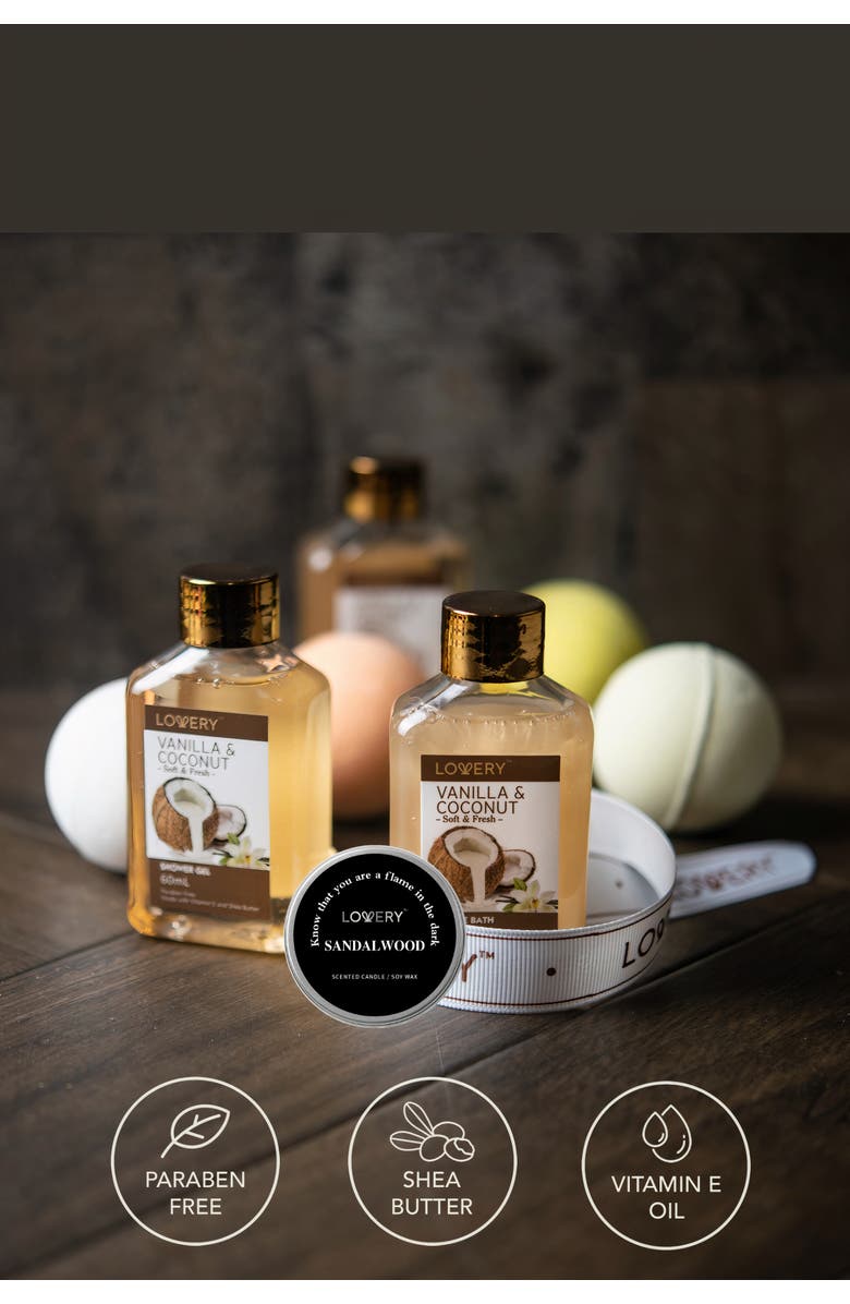 Lovery 15-Piece Relaxation Gift Set with Bath Bombs, Shower Gel, Bubble Bath, Shampoo and Soy Scented Candles, Alternate, color, NO COLOR