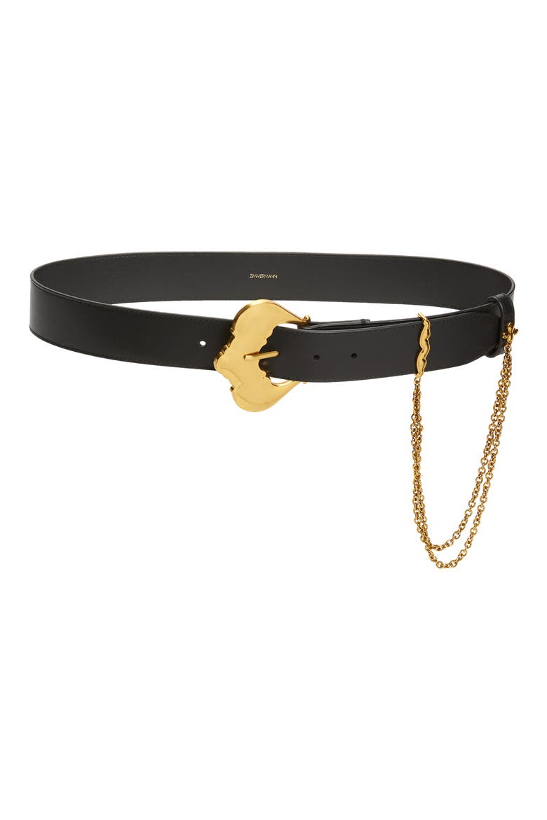 Western Leather Belt, Main, color, BLACK