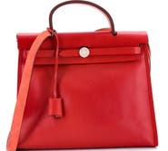 Pre-Owned Hermes Herbag Zip Berline Vache Canvas and Leather 31