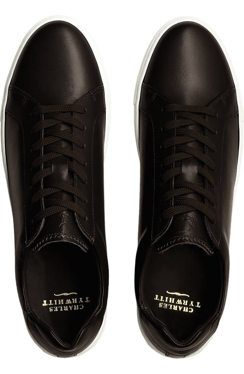 Charles Tyrwhitt Leather Sneaker, Alternate, color, Dark Chocolate