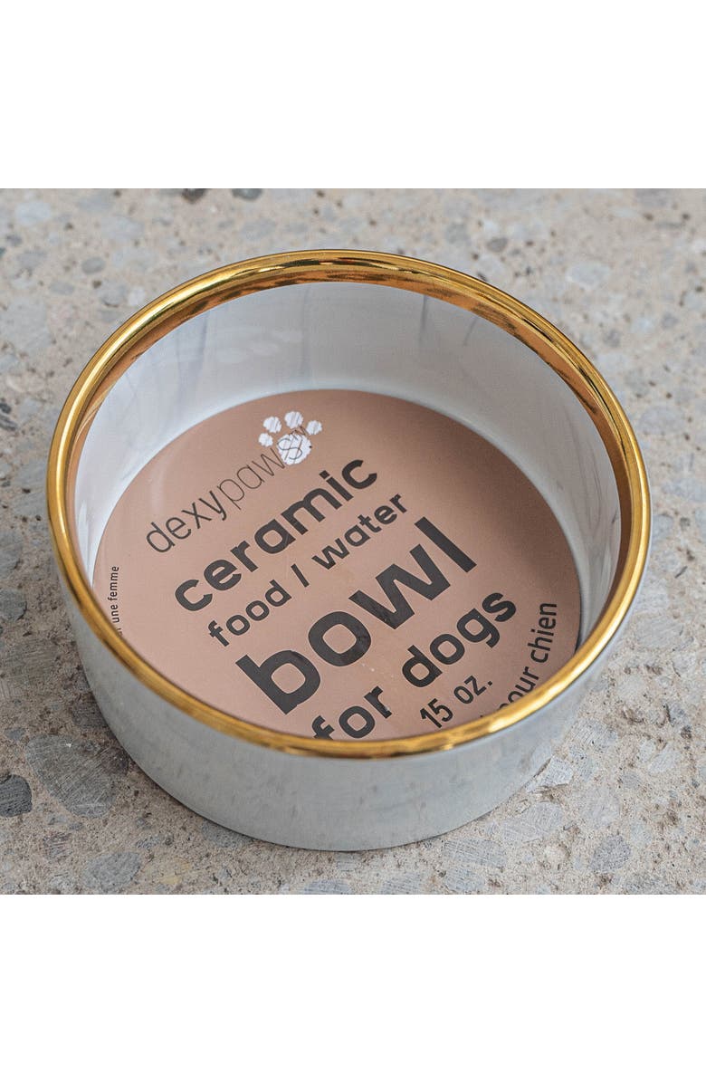 Dexypaws Marble Dog Bowl, Alternate, color, Gray