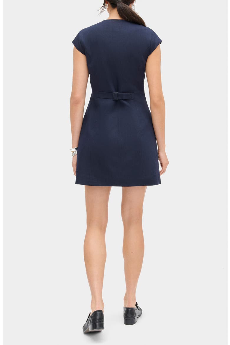 Jennie Cap Sleeve Cotton & Linen Minidress, Alternate, color, NAVY