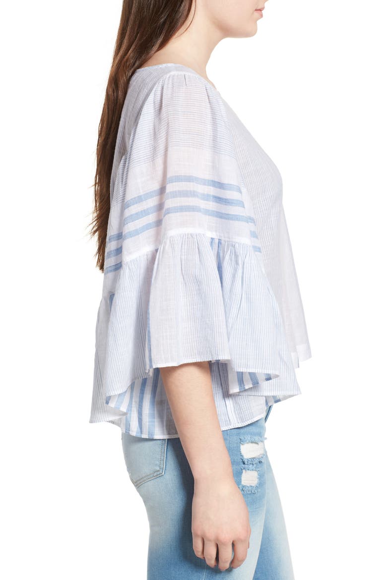 Stripe Ruffle Swing Top, Alternate, color, WHITE MIX STRIPE