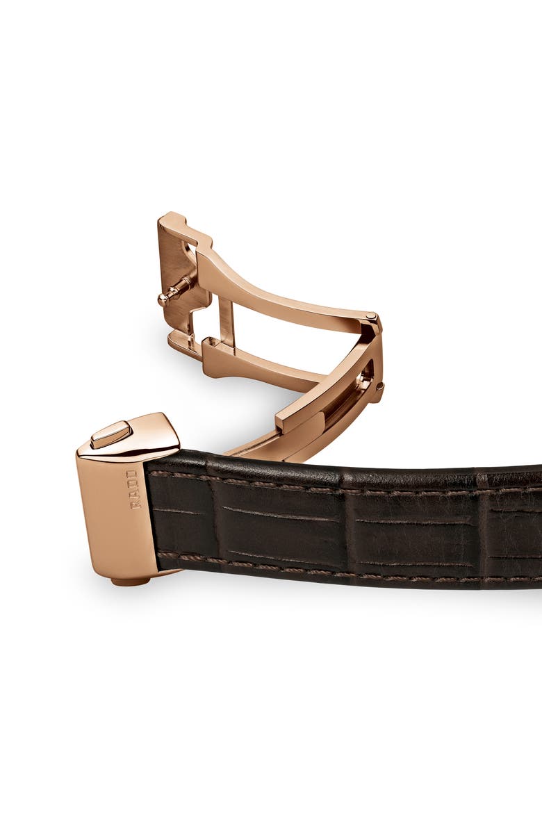 RADO Coupole Classic Automatic Leather Strap Watch, 38mm, Alternate, color, 