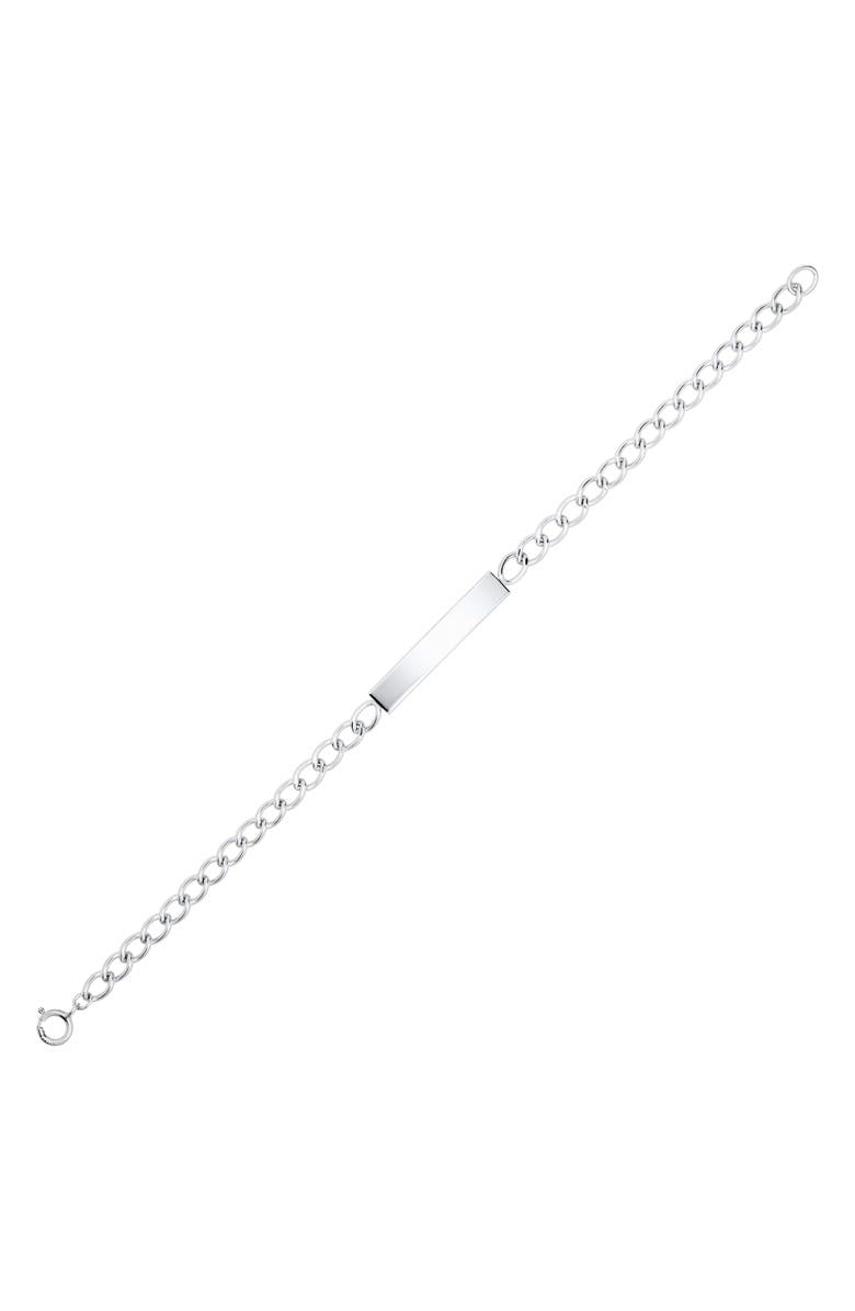 Mignonette Kids' Sterling Silver ID Bracelet, Main, color, 