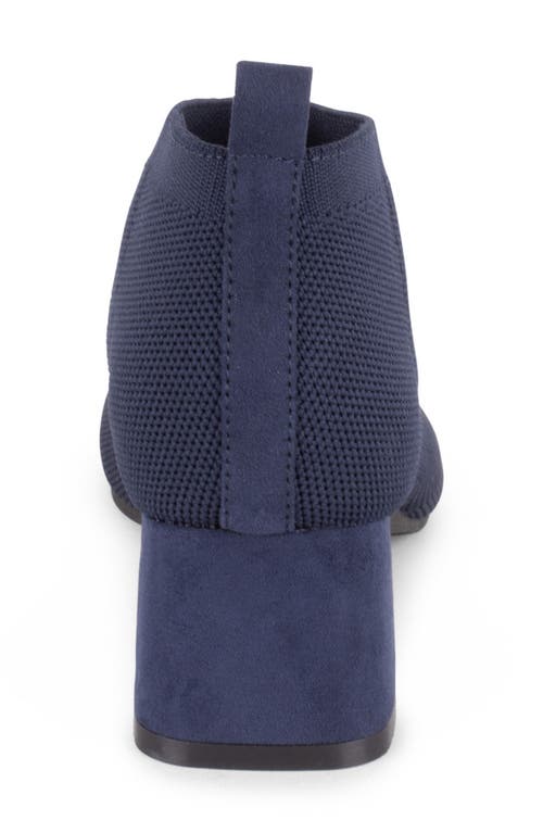 Tahari Corniche Block Heel Knit Bootie In Blue