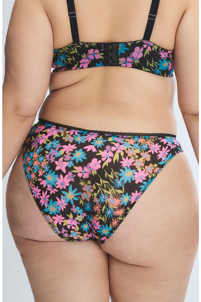 Hopelace Romantic High Leg Bikini, Alternate, color, BLACK CAVIAR FLOWER DITZ PRINT