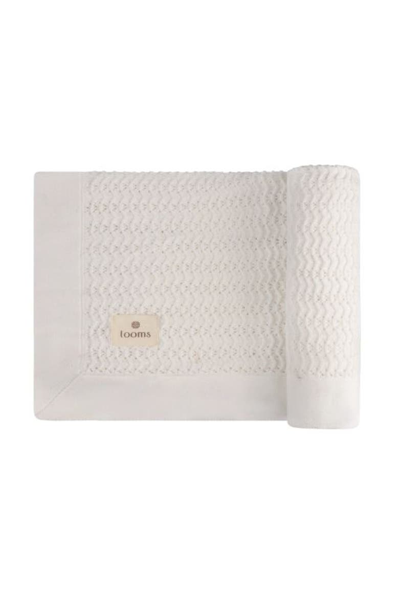 Ely's & Co. Looms Wave Collection - Knit Pointelle Blanket, Main, color, Ivory