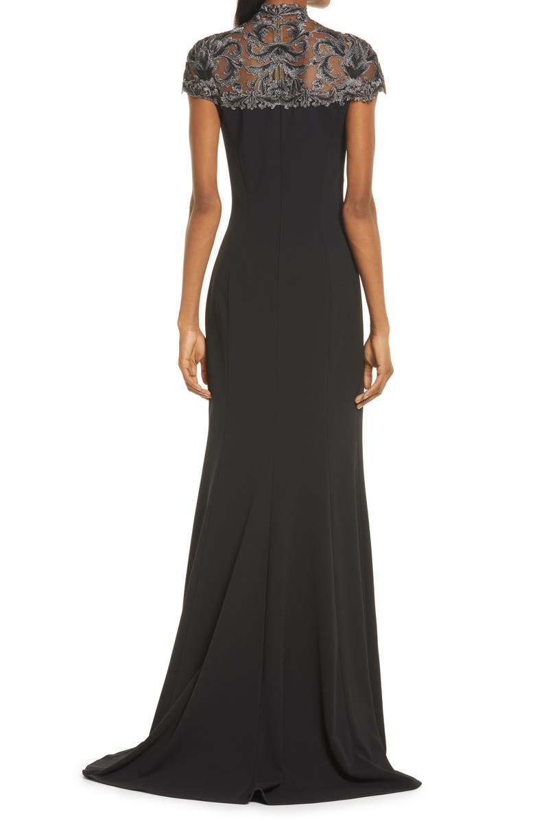 Tadashi Shoji Embroidered Lace Evening Gown, Alternate, color, 