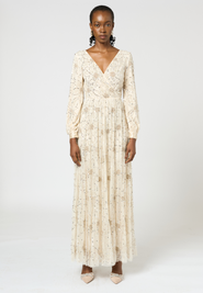 BEAUUT Embellished Sequin Beaded Maxi Dress with cuff sleeves