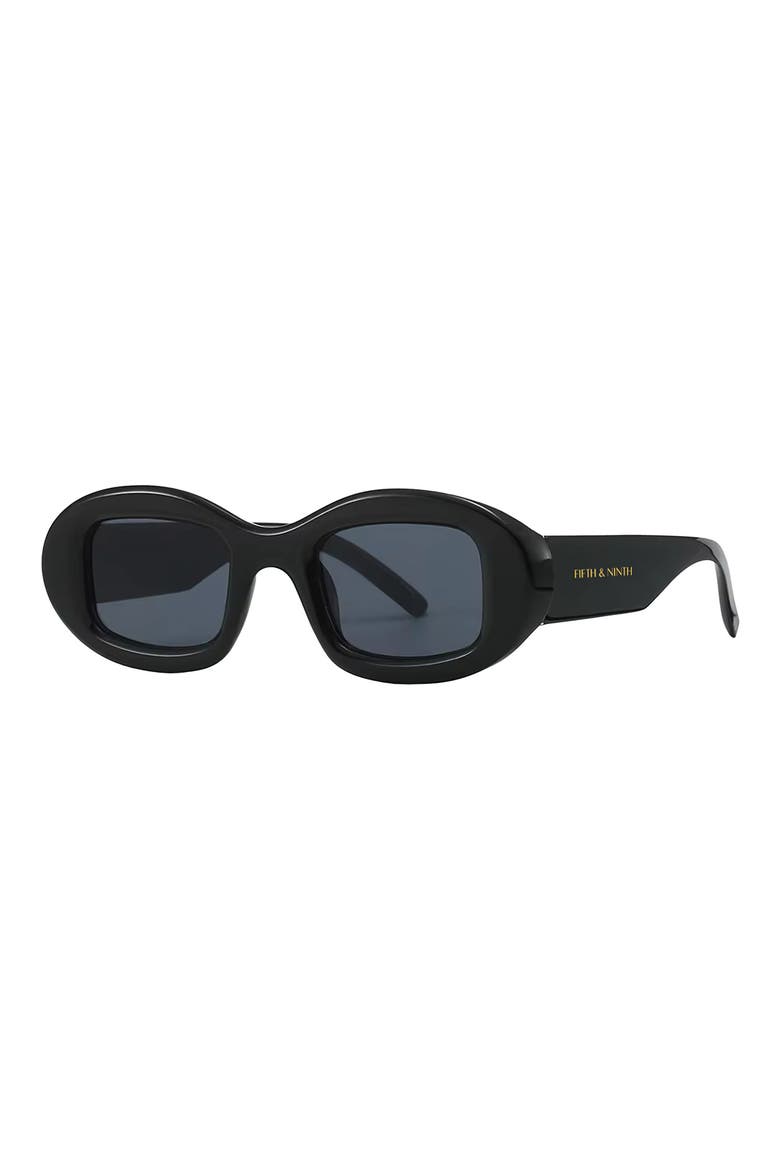 Gigi 55mm Polarized Oval Sunglasses, Alternate, color, BLACK