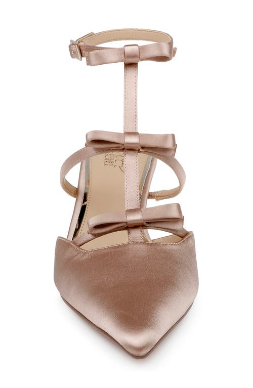 Jewel Badgley Mischka Elisabetta Ankle Strap Pointed Toe Kitten Heel Pump