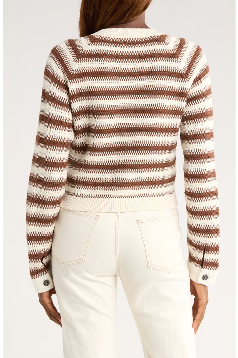Suki Cardigan, Alternate, color, GARDENIA/ DARK SEPIA