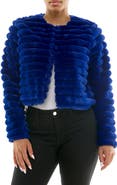 Nina Leonard Faux Fur Long Sleeve Bolero