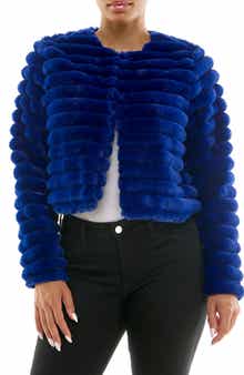 Nina Leonard Faux Fur Long Sleeve Bolero