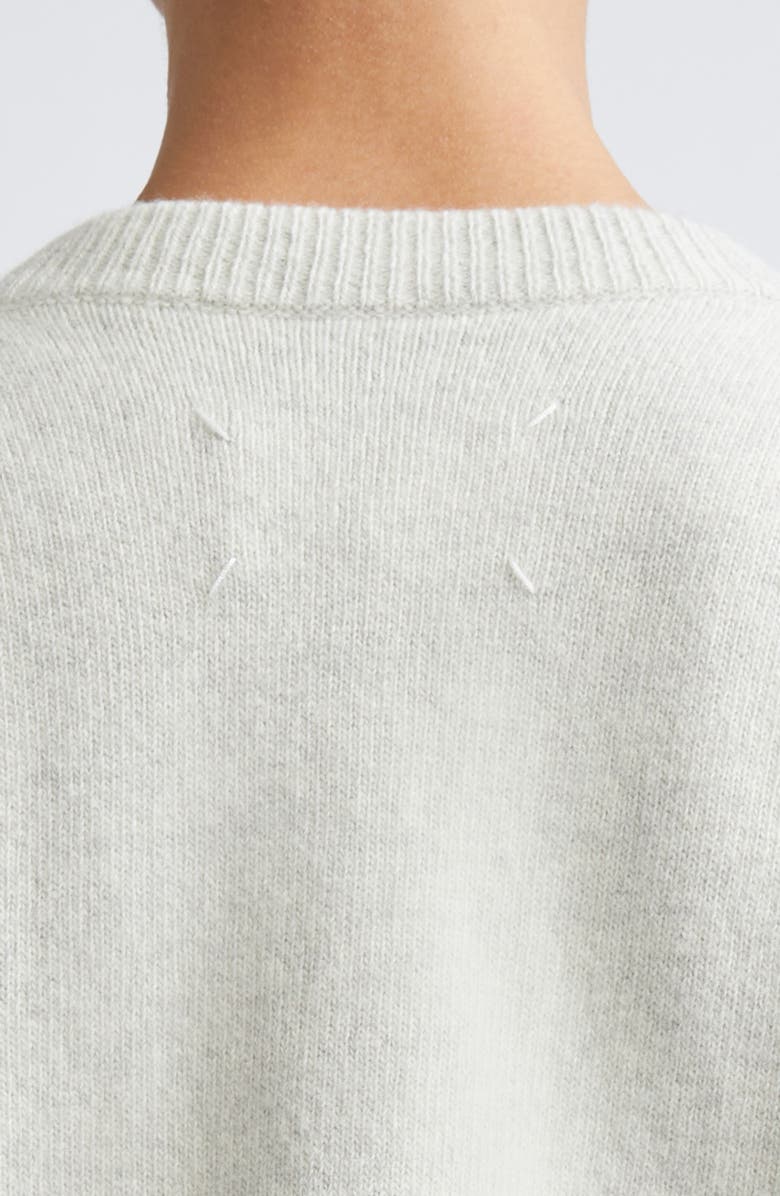 Maison Margiela Wool V-Neck Cardigan, Alternate, color, Light Grey