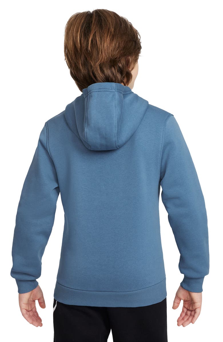 Nike Kids' Club Fleece Hoodie, Alternate, color, Aegean Storm/ White