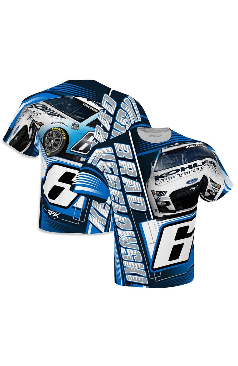 CHECKERED FLAG Men's Checkered Flag White Brad Keselowski Kohler Sublimated Dynamic Total Print T-Shirt, Main, color, White