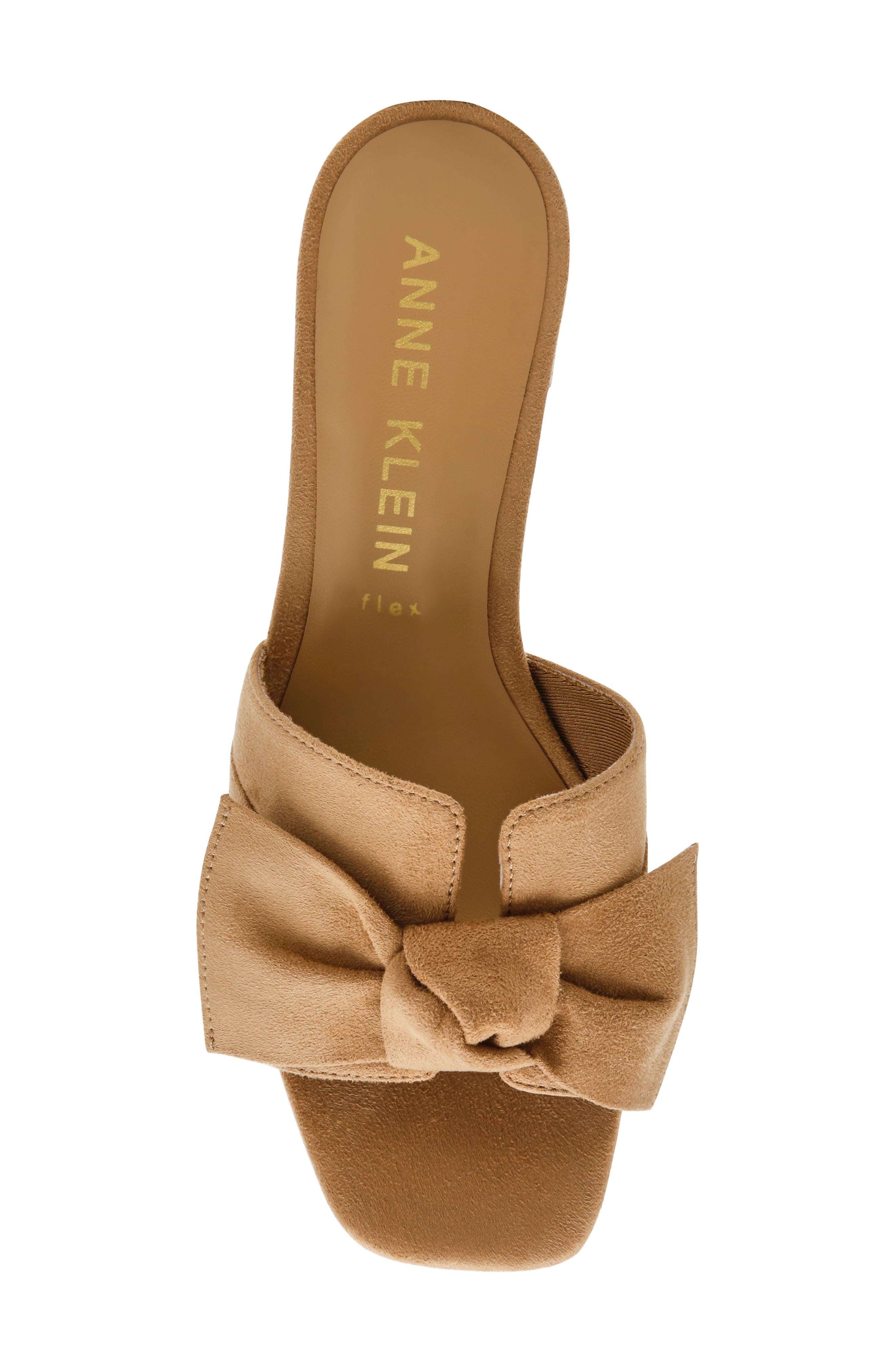 Kizmet Bow Slide Sandal, Alternate, color, SAND SUEDE