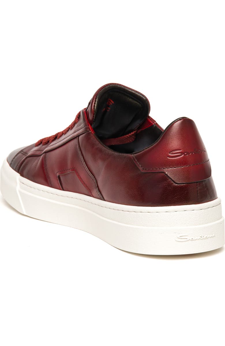 Santoni Burnished Colorblock Sneaker, Alternate, color, Dark Red