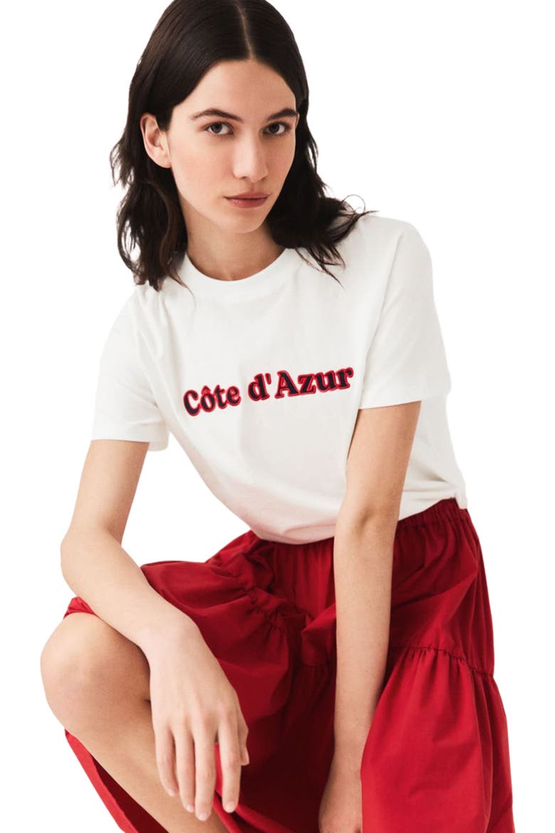 T-shirt with embroidery, Alternate, color, White