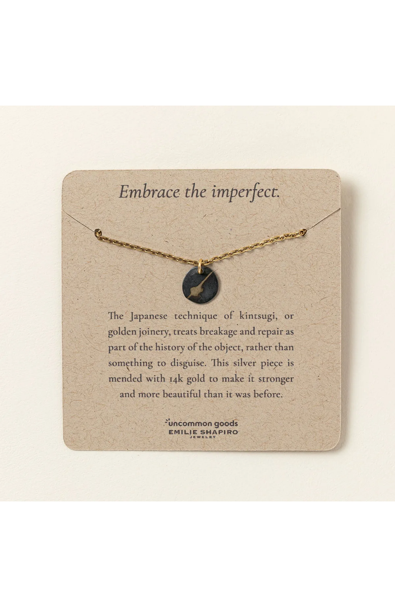 Uncommon Goods Embrace the Imperfect Kintsugi Necklace, Alternate, color, Gold