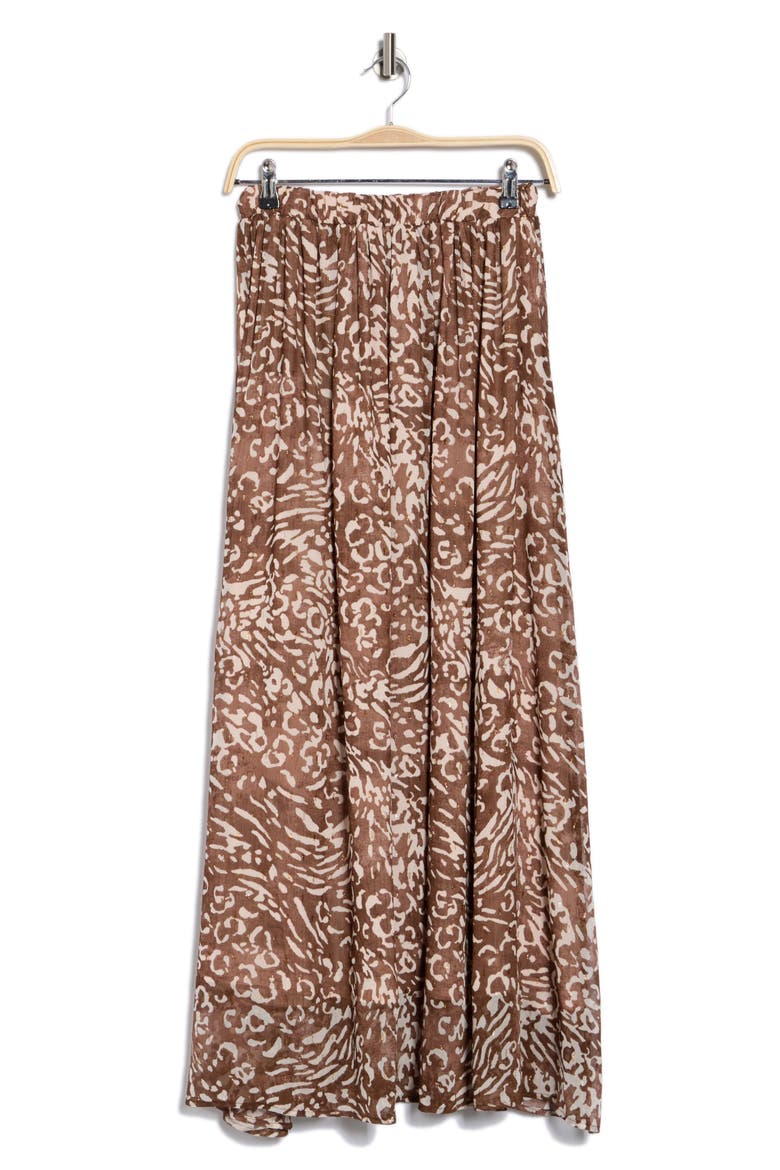 Animal Print Maxi Skirt, Alternate, color, CHOCOLATE