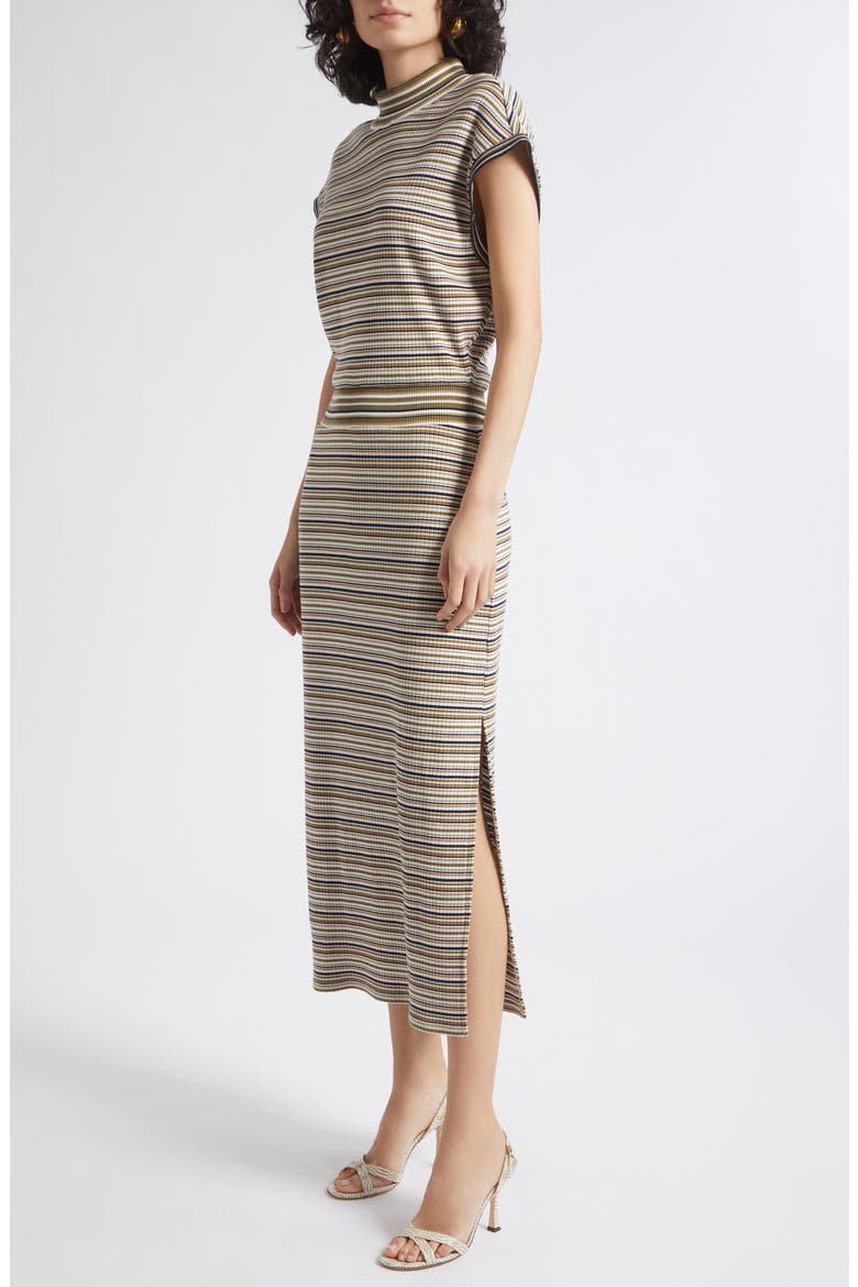 Natalie Stripe Drop Waist Dress, Alternate, color, BONE STRIPE