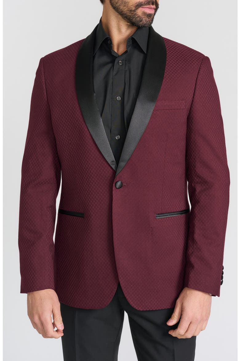 Tonal Jacquard Dinner Jacket, Main, color, BURGUNDY
