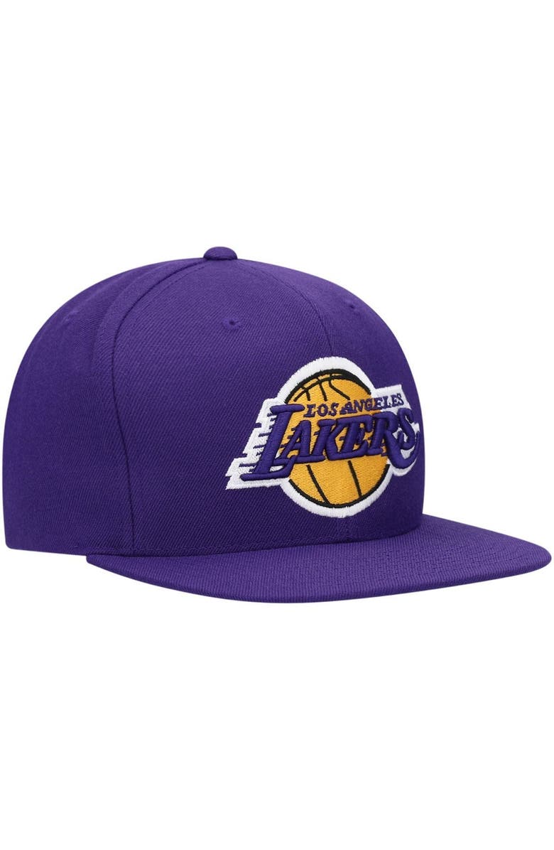 Mitchell & Ness Men's Mitchell & Ness Purple Los Angeles Lakers Team Ground Snapback Hat, Alternate, color, Purple