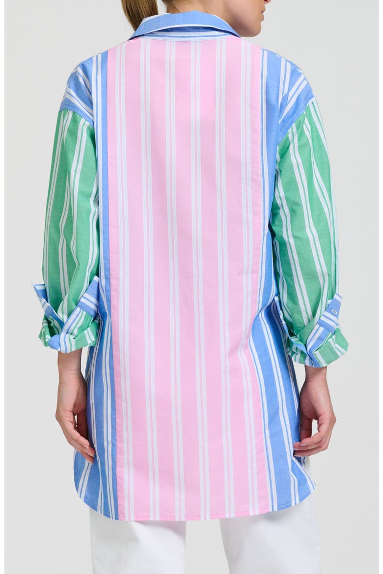 Print Stripe Boyfriend Shirt, Alternate, color, STRIPE COMBO