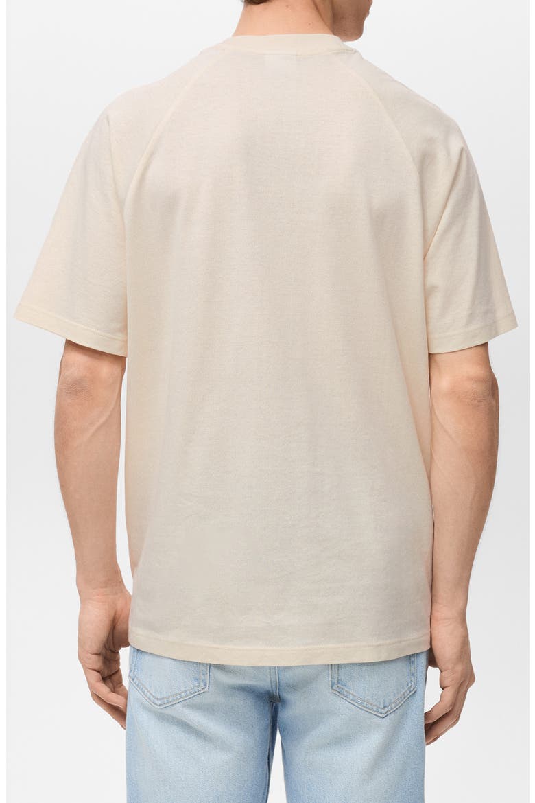 Oversize Cotton & Linen Crewneck T-Shirt, Alternate, color, SAND