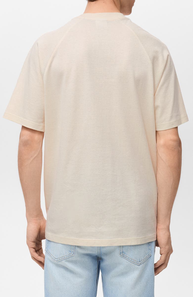 MANGO Oversize Cotton & Linen Crewneck T-Shirt, Alternate, color, Sand