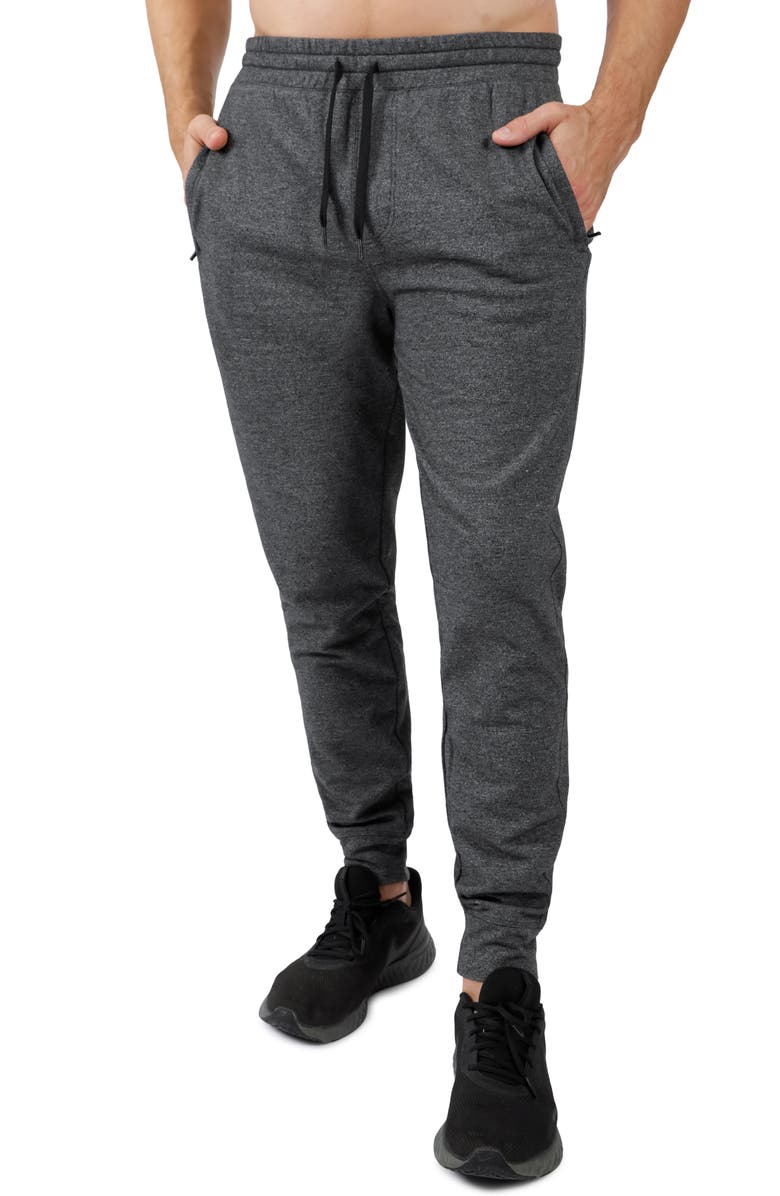 90 DEGREE BY REFLEX Heathered Drawstring Terry Joggers, Main, color, 