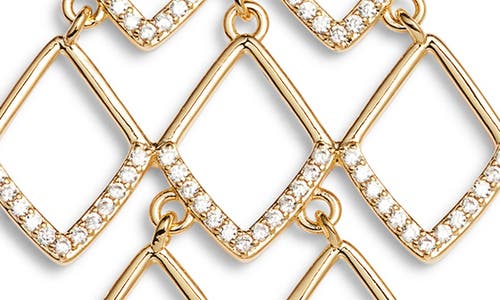 Nordstrom Cubic Zirconia Pavé Lattice Drop Earrings In Clear- Gold