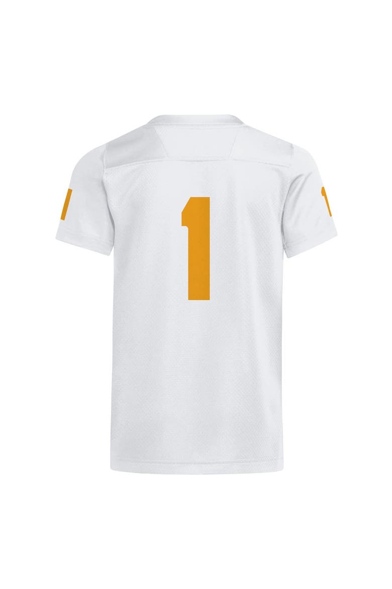 Youth adidas #1 White Tennessee Volunteers Replica Football Jersey, Alternate, color, White
