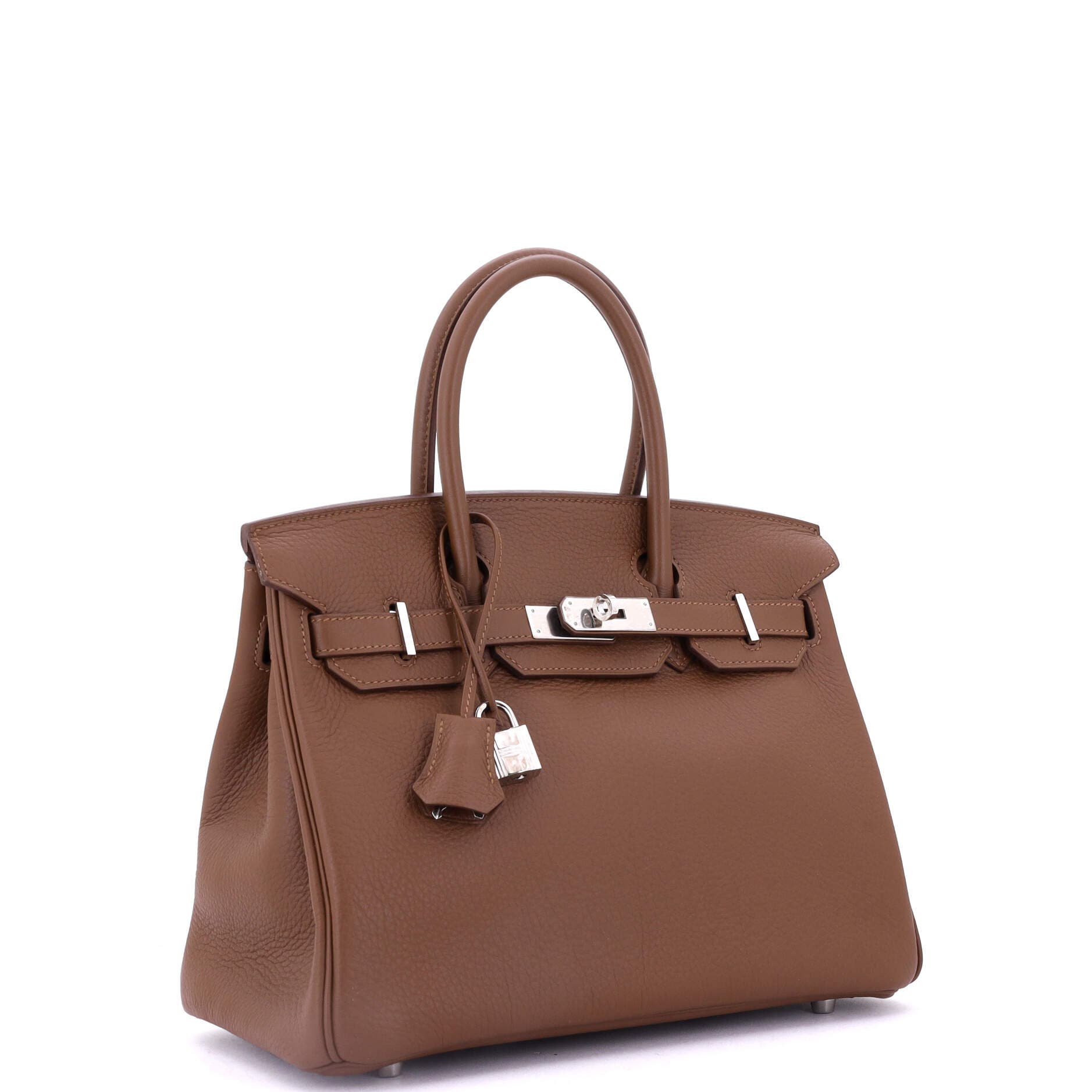 Pre-Owned Hermes Birkin Handbag Brown Togo with Palladium Hardware 30, Alternate, color, 