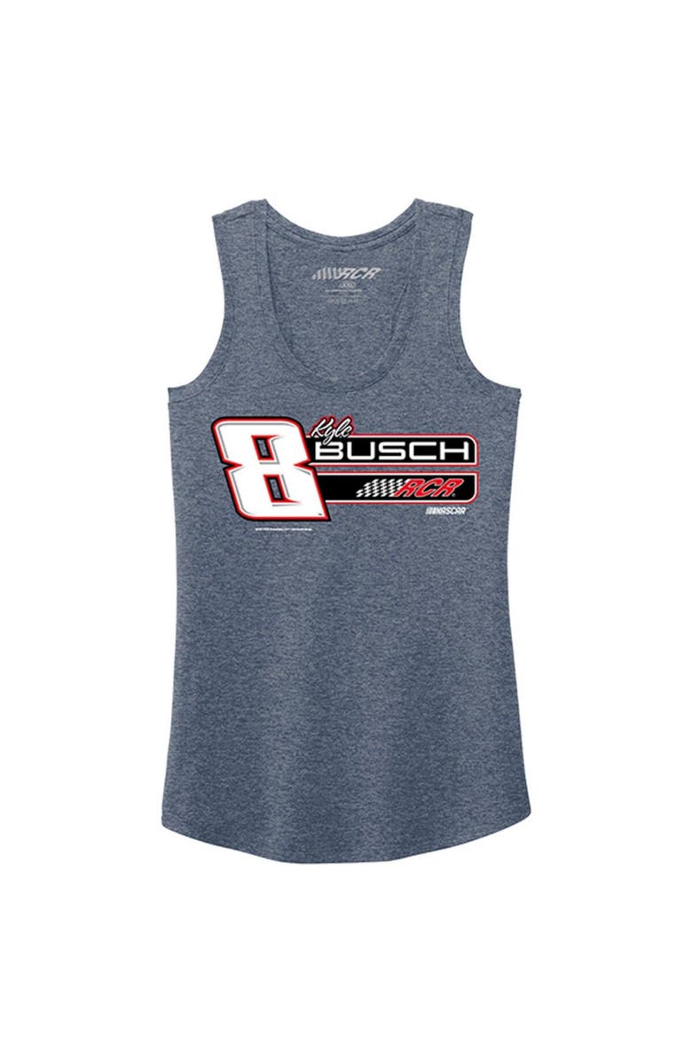 NASCAR Women's Richard Childress Racing Team Collection Heather Navy Kyle Busch Racerback Tank Top, Alternate, color, 