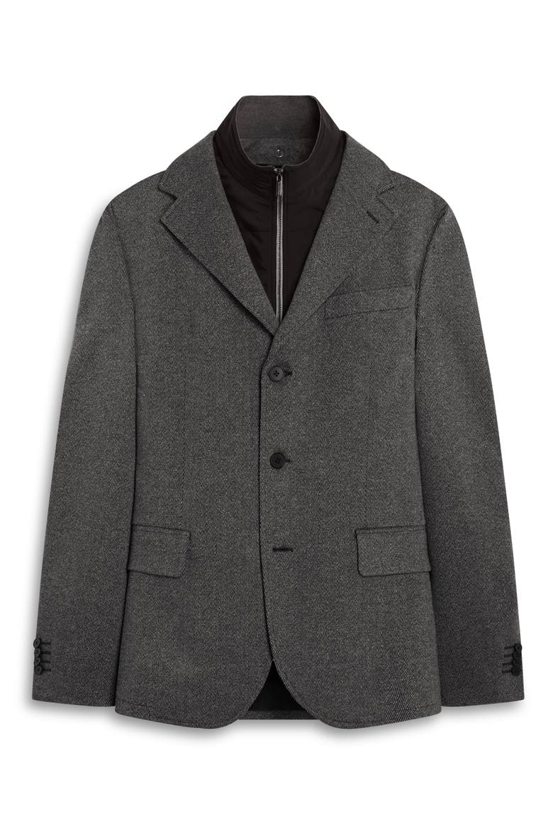 Three Button Blazer with Bib, Alternate, color, ZINC