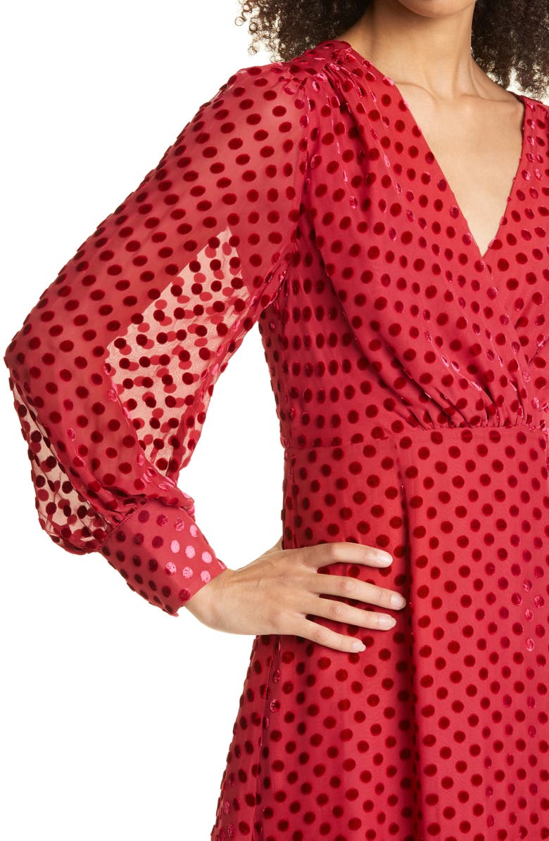 RIXO Elsie Silk Blend Long Sleeve Dress, Alternate, color, 