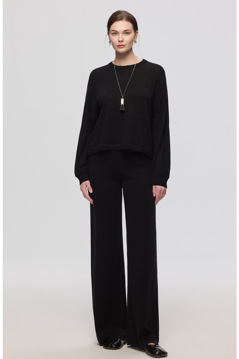 Nilo Knitted Crewneck, Alternate, color, Black