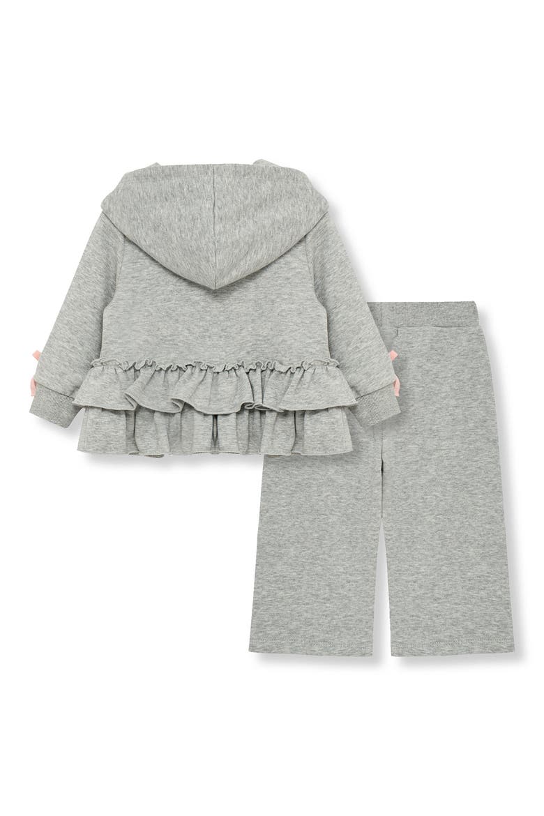 Kids' Ruffle Peplum Hoodie & Pants Set, Alternate, color, GREY HEATHER