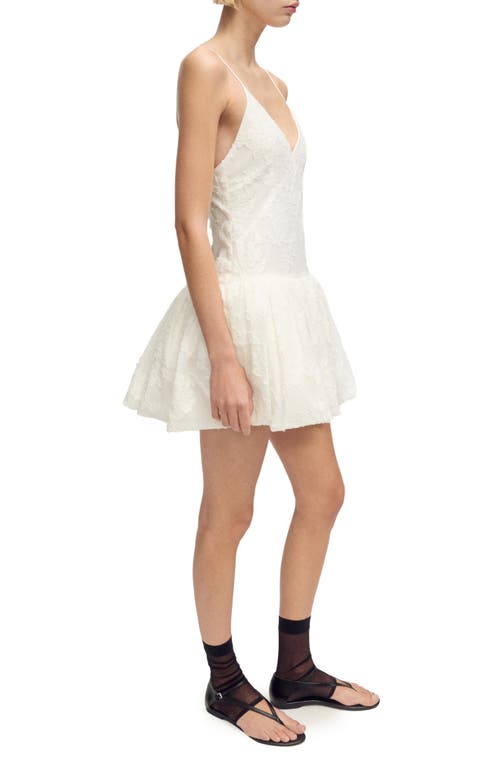 Mango Embroidered Bubble Minidress In White