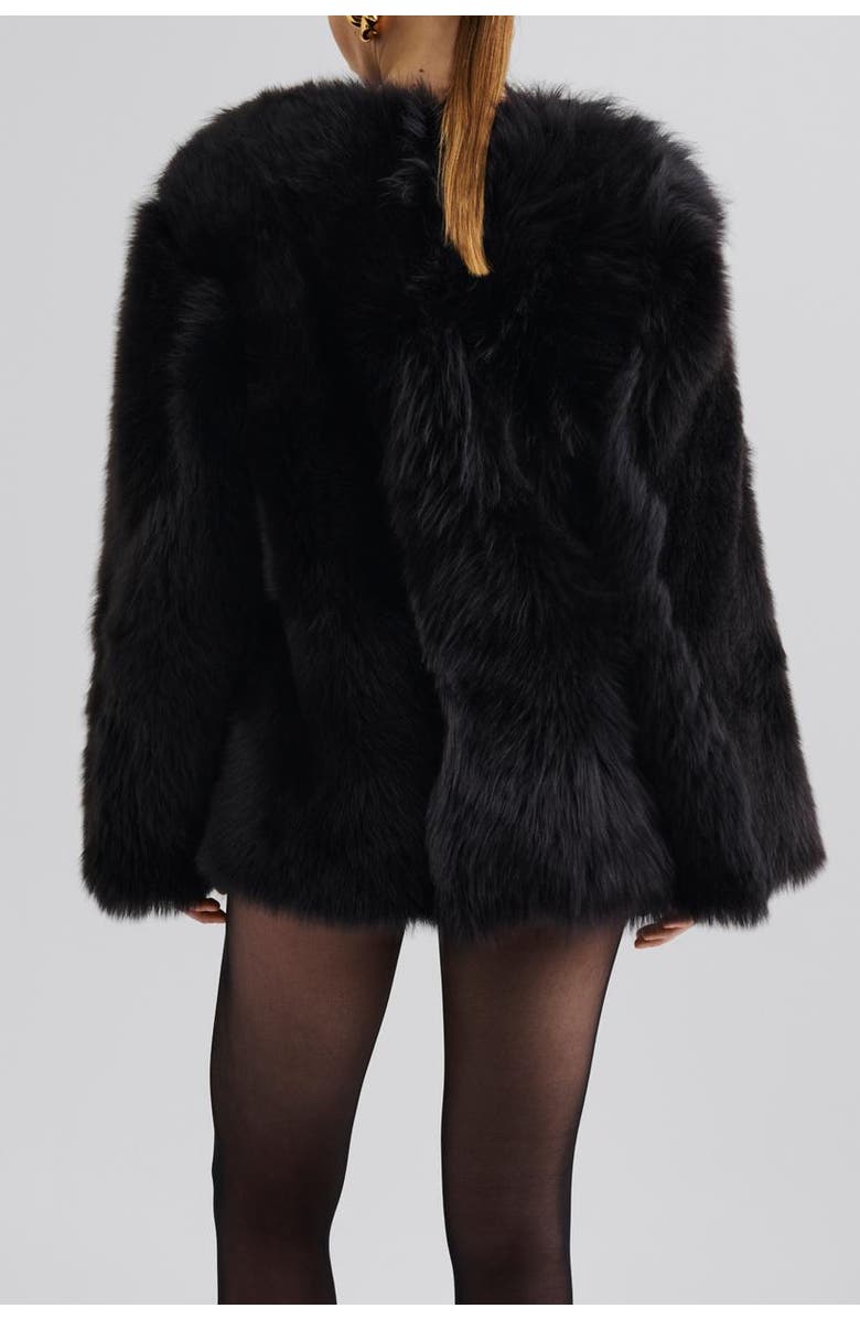 Malina Jana Shearling Long Sleeve Jacket, Alternate, color, Black