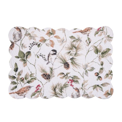 C & F Home C&f Home Mira Songbird Placemats Set Of 6, 13" X 19" In White