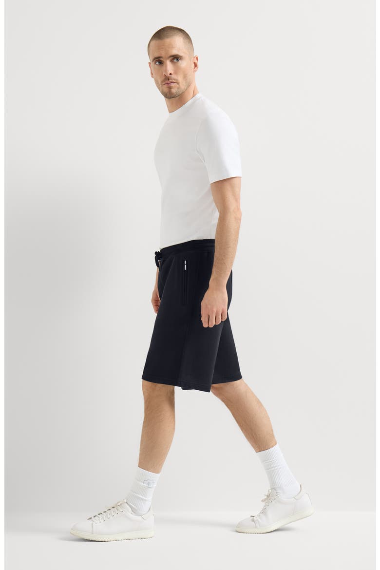 Techno cotton French terry Bermuda shorts, Alternate, color, Black