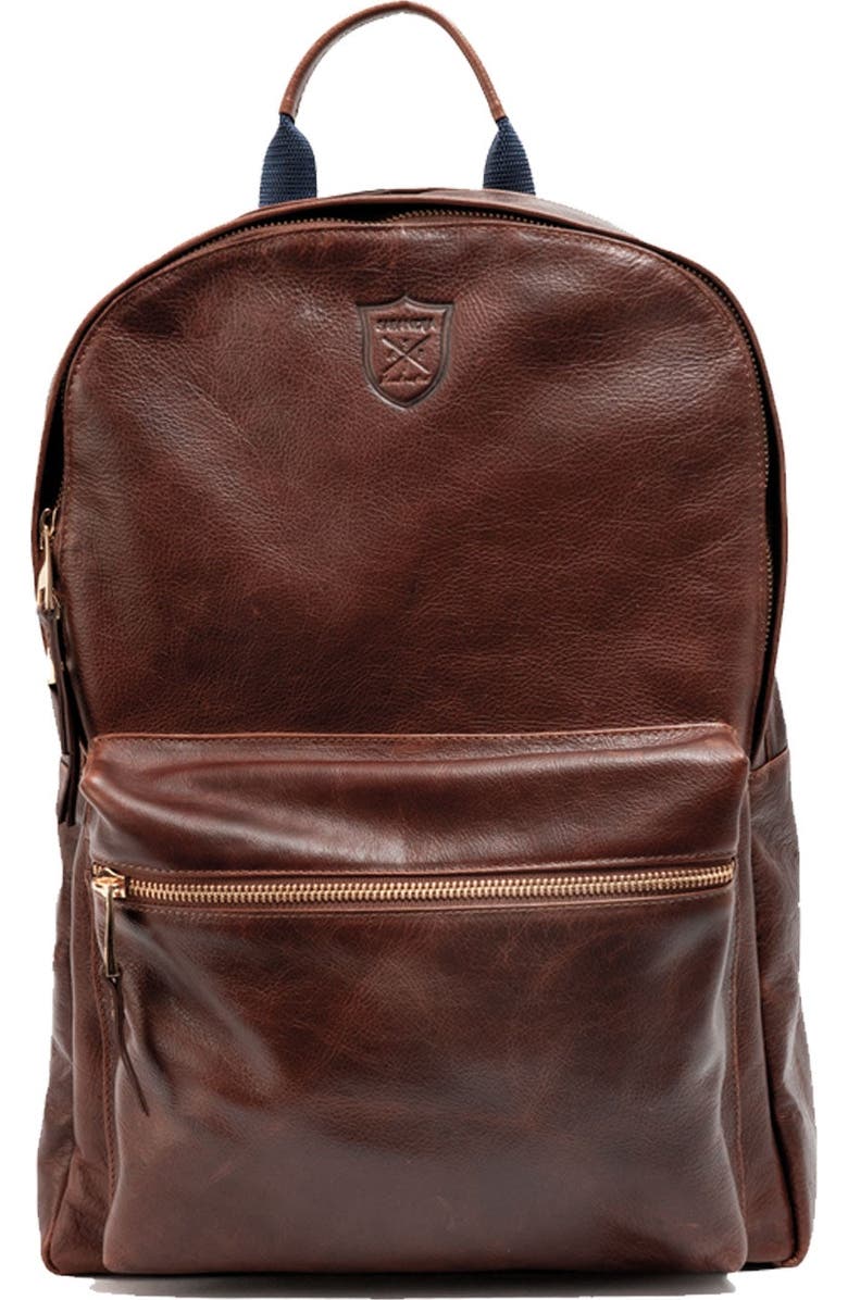 SABANDIJA Duke Leather Backpack, Main, color, Tobacco