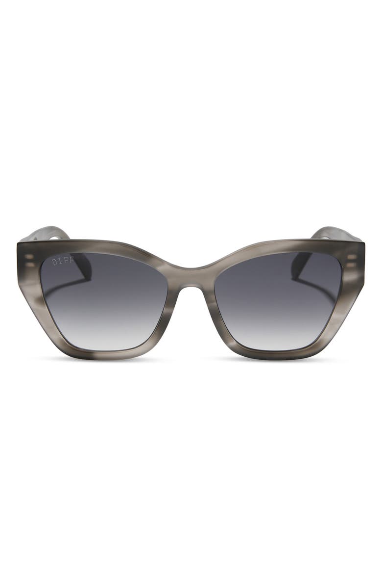 DIFF Evie 54mm Cat Eye Sunglasses, Main, color, Smoke Marble / Grey Gradient